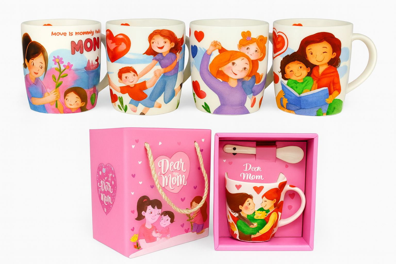 Juego de taza y cuchara de cerámica | 320 ml (11 onzas) – Modelo CRM-MTH004