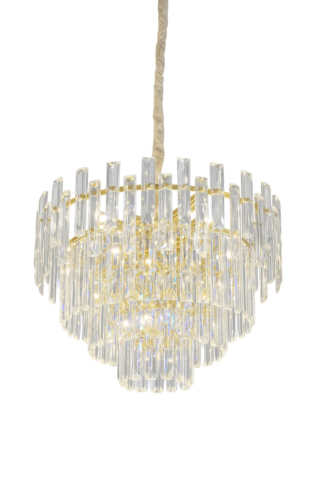 Lámpara de Cristal de Lujo – Dorado Electrolítico