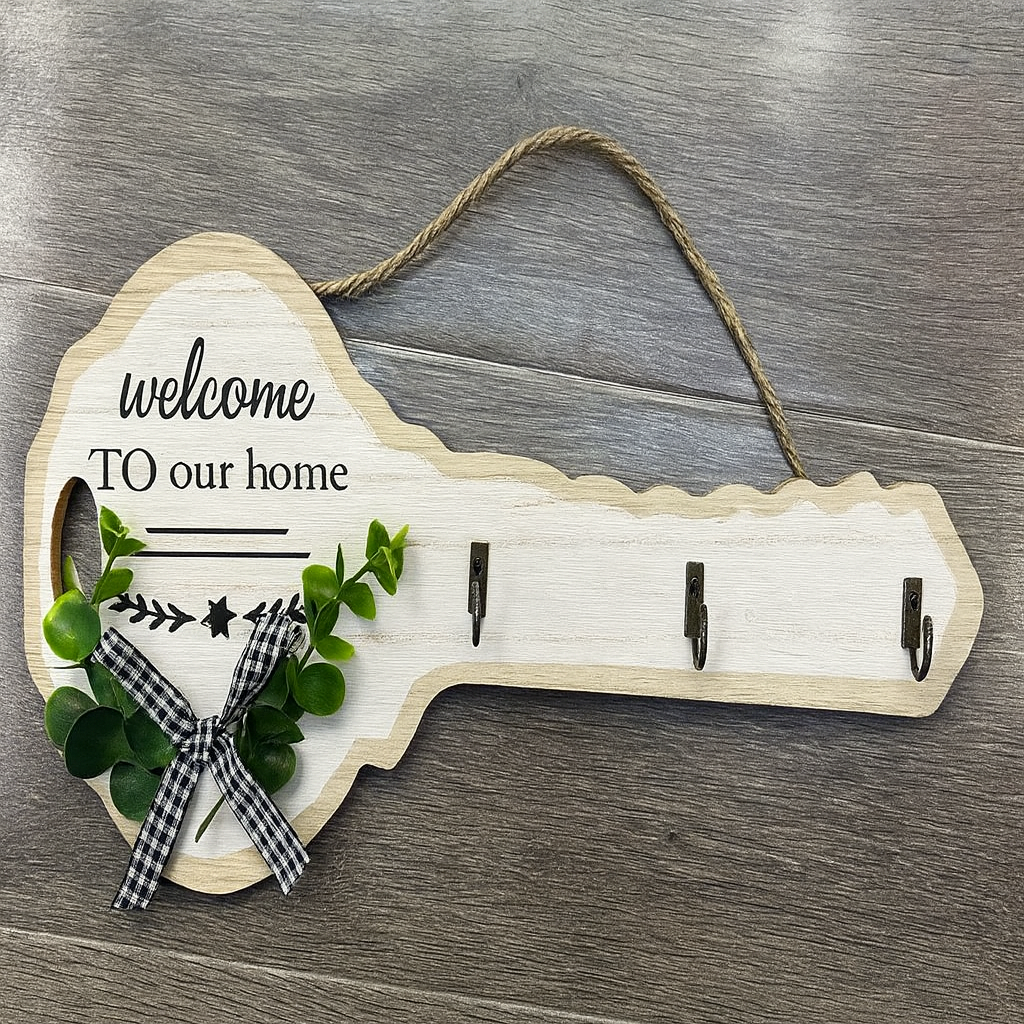 ADORNO DECORATIVO CON GANCHOS PARA PARED  – Práctico, Compacto y con Estilo Natural