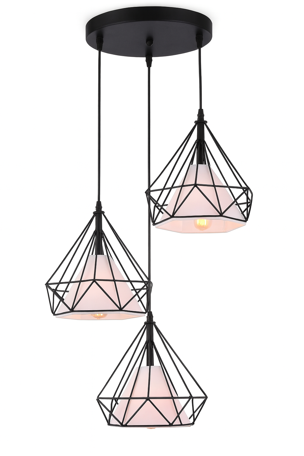 Lámpara LED Decorativa de Techo Colgante – (Negro + Blanco)