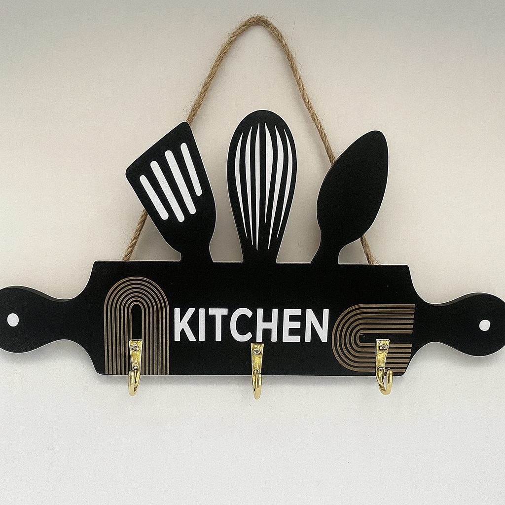 ADORNO DECORATIVO CON GANCHOS PARA PARED  – Compacto, Práctico y con Estilo Natural