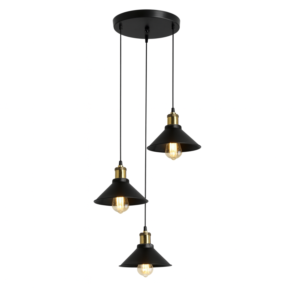 Lámpara LED Decorativa de Techo Colgante –(Negro + Blanco)