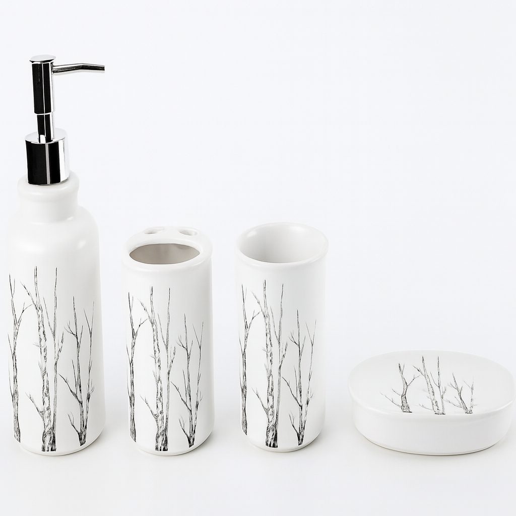 set de jabonera y porta cepillo y vaso y