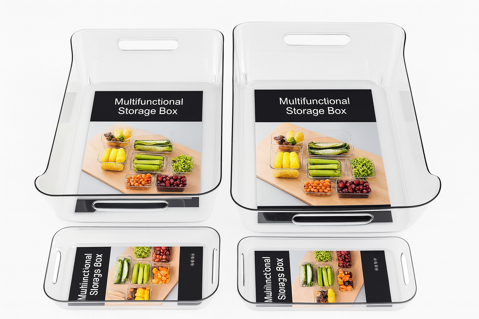 Bandeja Organizadora para Refrigerador – Plástico | 34,5 × 25 × 14,5 cm