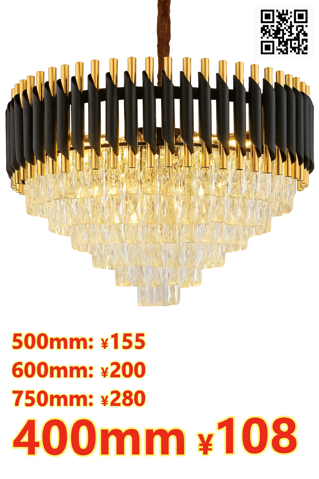 Lámpara colgante de cristal