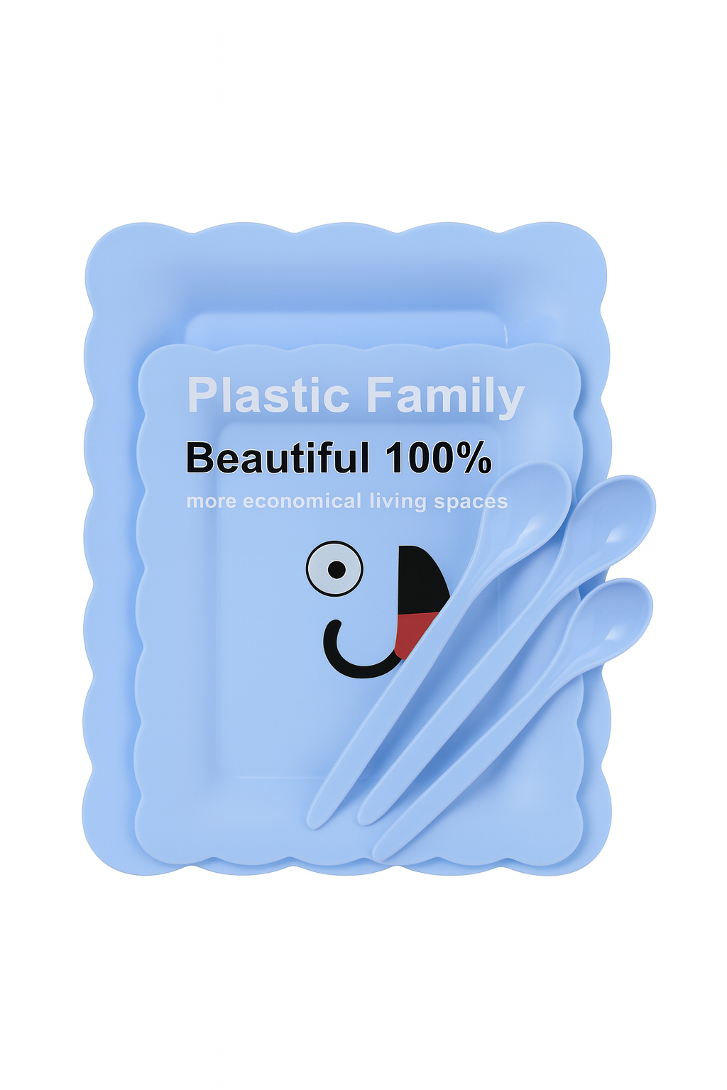 Kit de plato y cuchara de plastico para