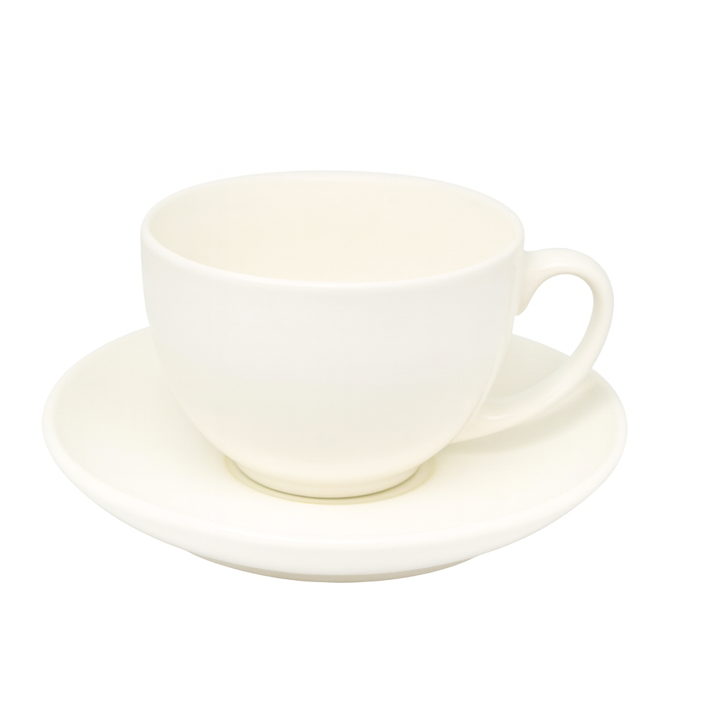 Juego de taza y plato de cerámica | 9,5 × 5,9 cm (taza) / 15,8 cm (plato) – Modelo CRM-XYTC013