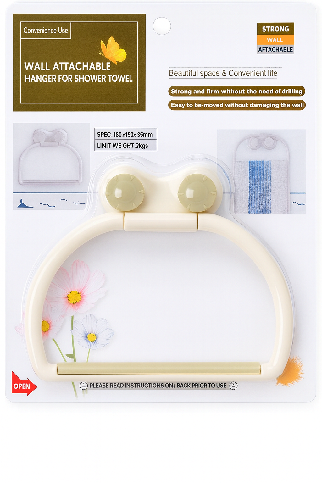 Toallero plastico de baño