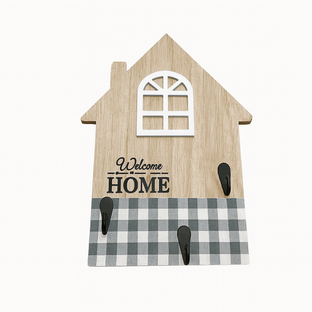 ADORNO DECORATIVO CON GANCHOS PARA PARED  – Compacto, Funcional y con Estilo Natural