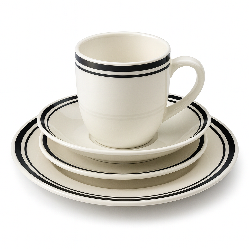 Juego de vajilla con borde de color 16pc