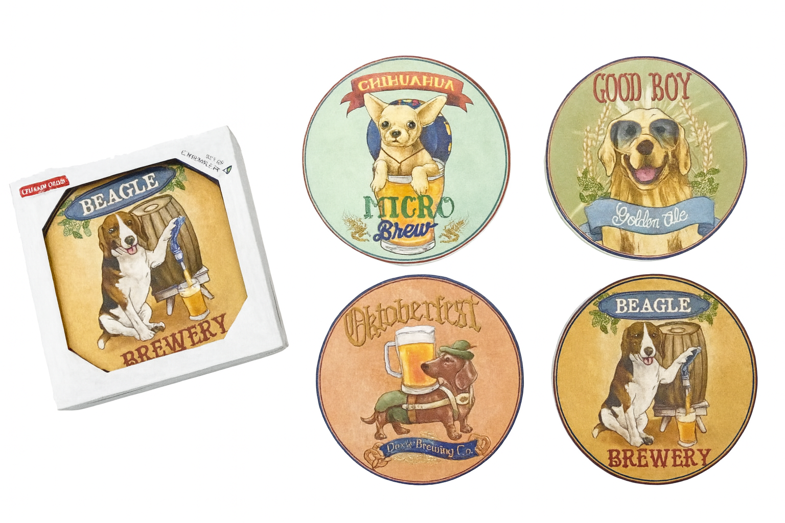 Juego de posavasos de porcelana | 4 piezas – 10 cm