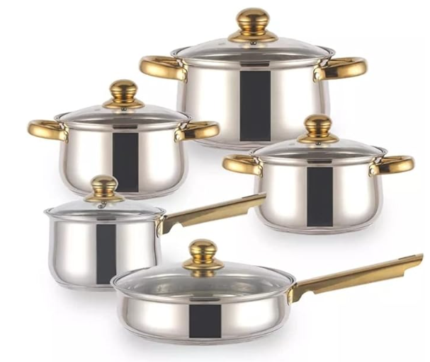 Set de Ollas de 6 Piezas en Acero Inoxidable