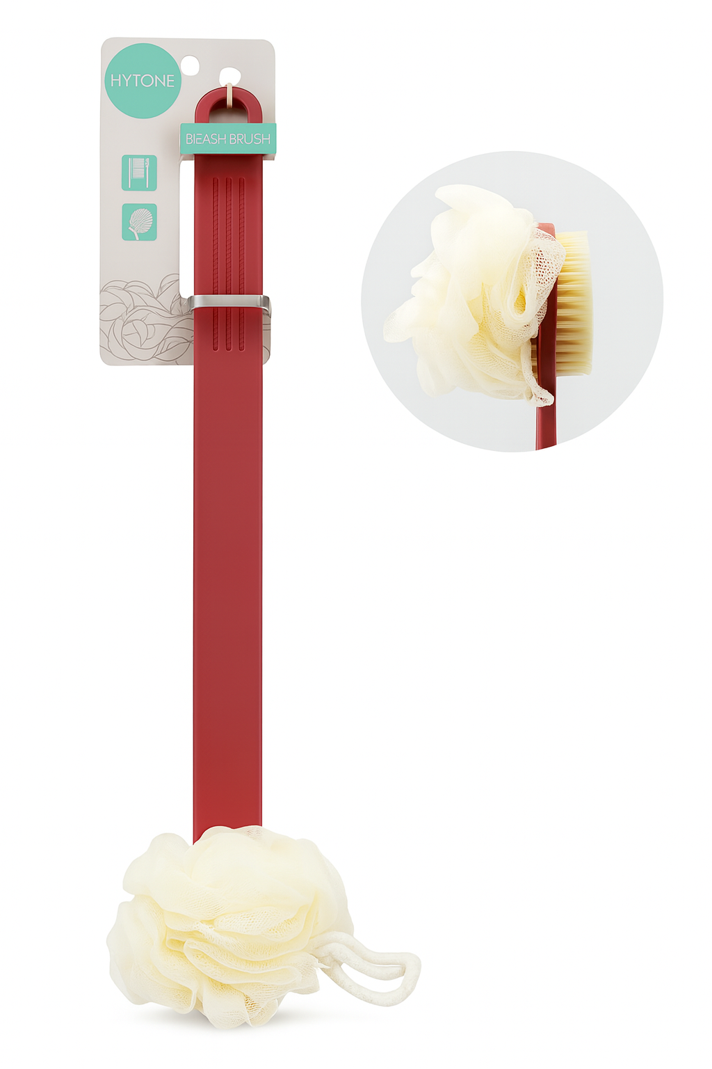 Cepillo de ducha para espalda con mango