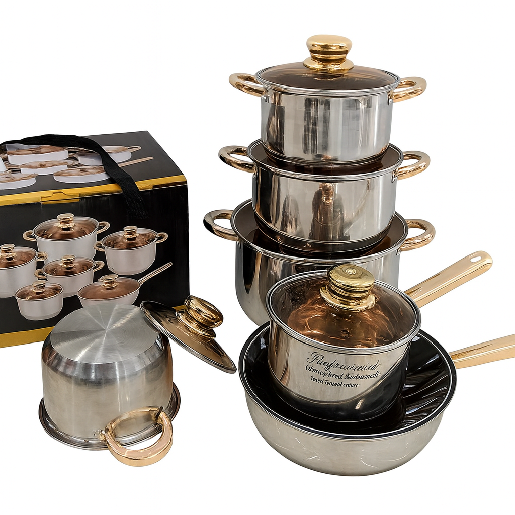 Set de Ollas de 6 Piezas en Acero Inoxidable