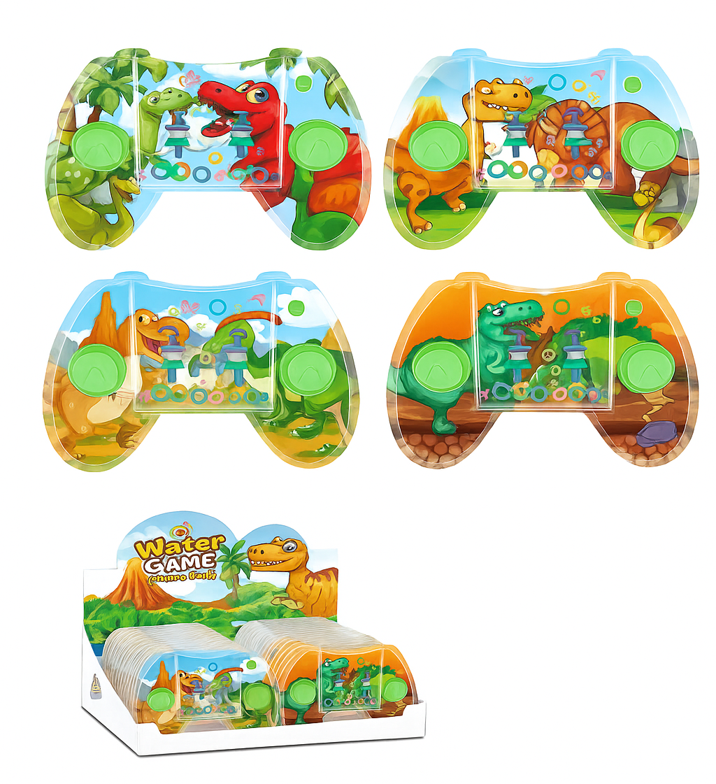 Consola de dinosaurios de anillo con férula de agua para niños – juego portátil, seguro y divertid
