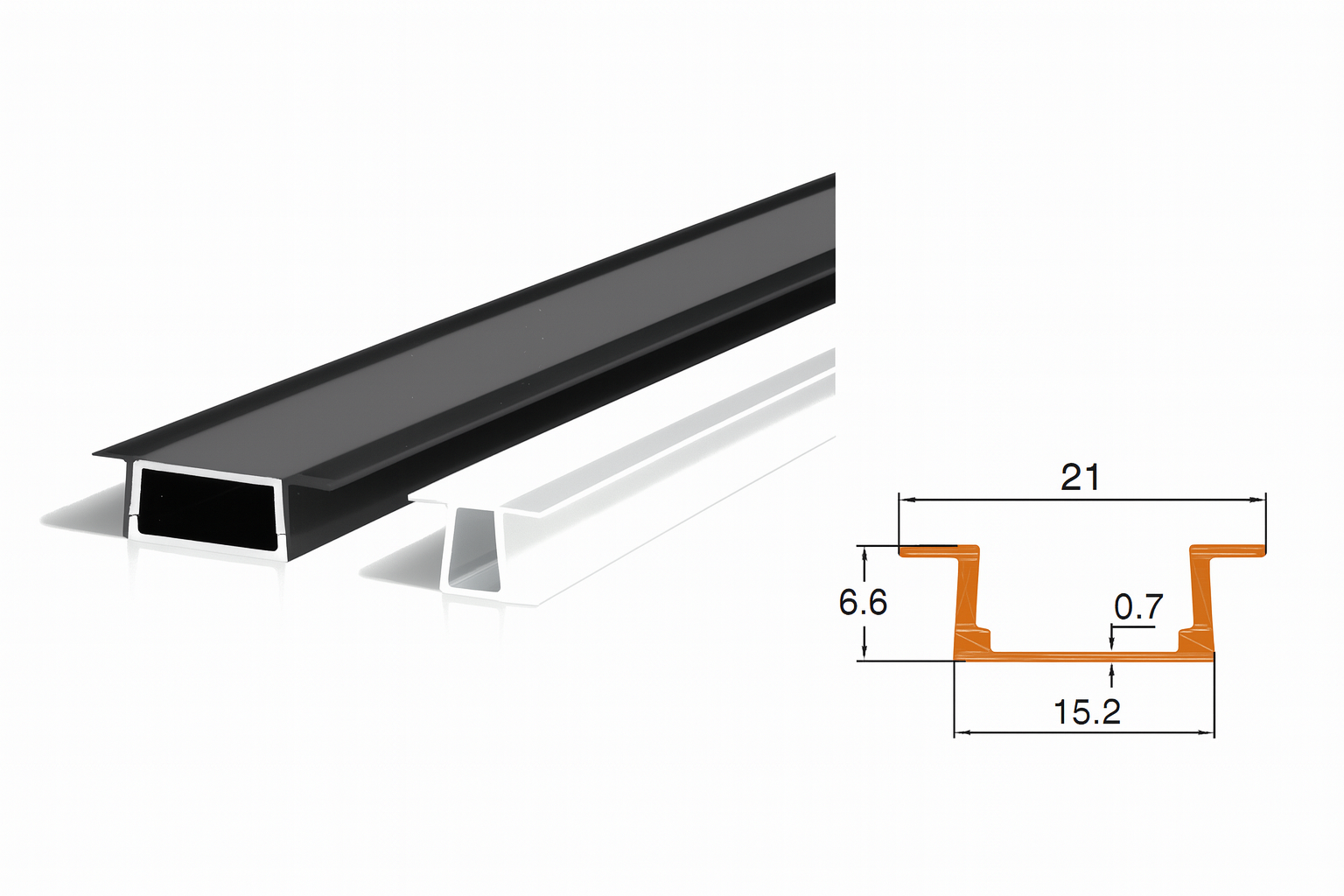 Perfil de aluminio para tiras led 3mts