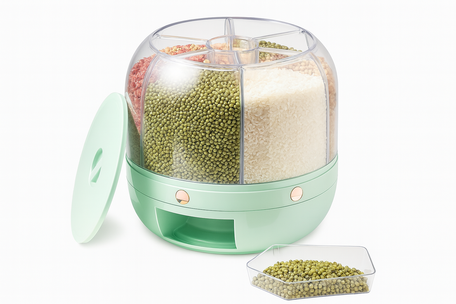 Organizador de plástico para granos variados