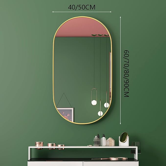 Espejo Decorativo de Pared – Color Dorado | 50 x 90 cm