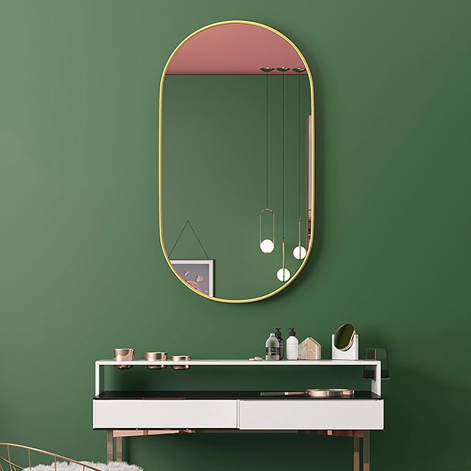 Espejo Decorativo de Pared – Color Dorado | 50 x 90 cm