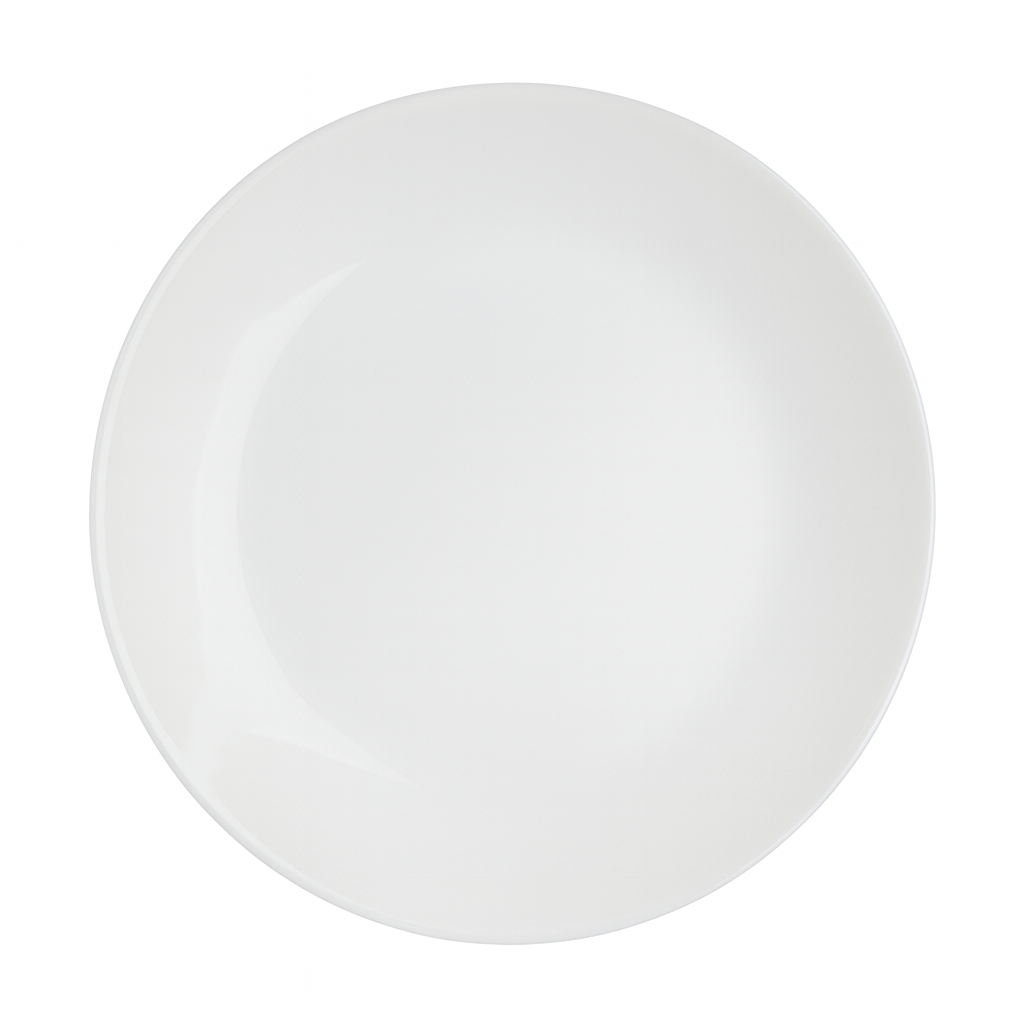 Plato blanco de cerámica 8" clásico y elegante