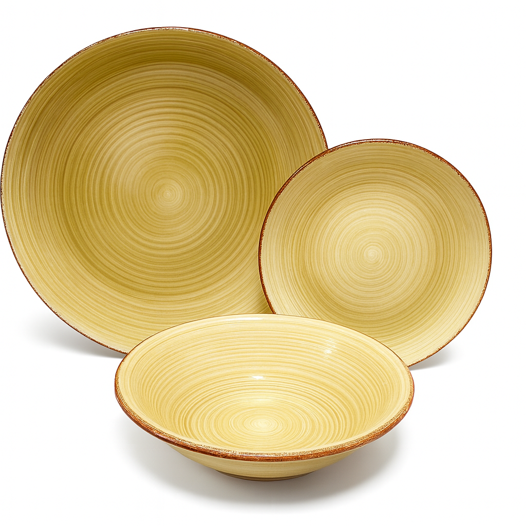 Juego de plato y cuenco de ceramica.