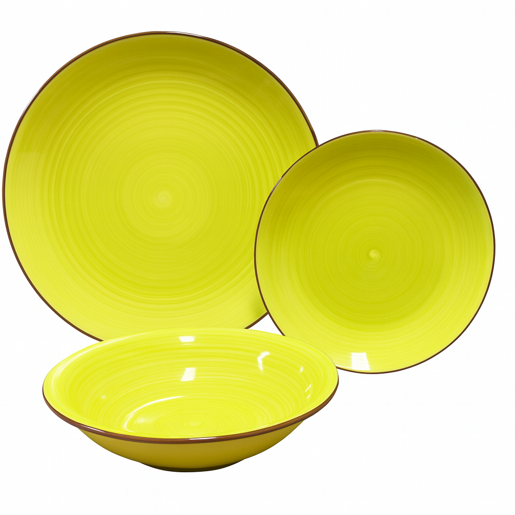 Juego de plato y cuenco de ceramica.