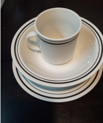 Juego de vajilla con borde de color 16pc