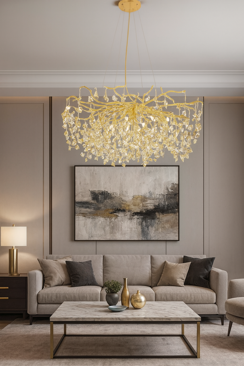 Lámpara colgante de cristal