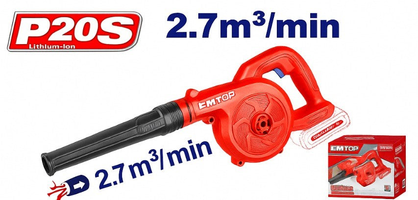 Sopladora Inalámbrica 20V – (2,7 m³/min, 18.000 rpm)
