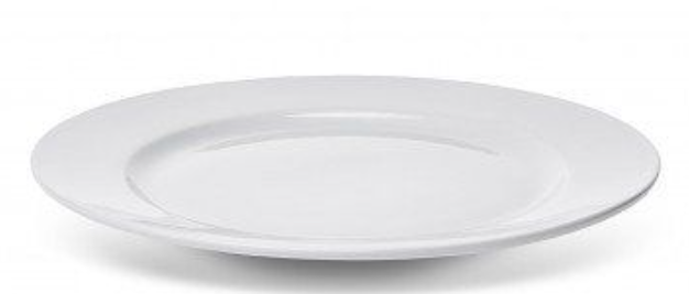 Plato blanco de cerámica 8" clásico y elegante