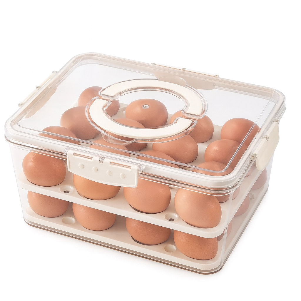 Caja para Huevos – Plástico Organizador | 31 × 24 × 14,5 cm