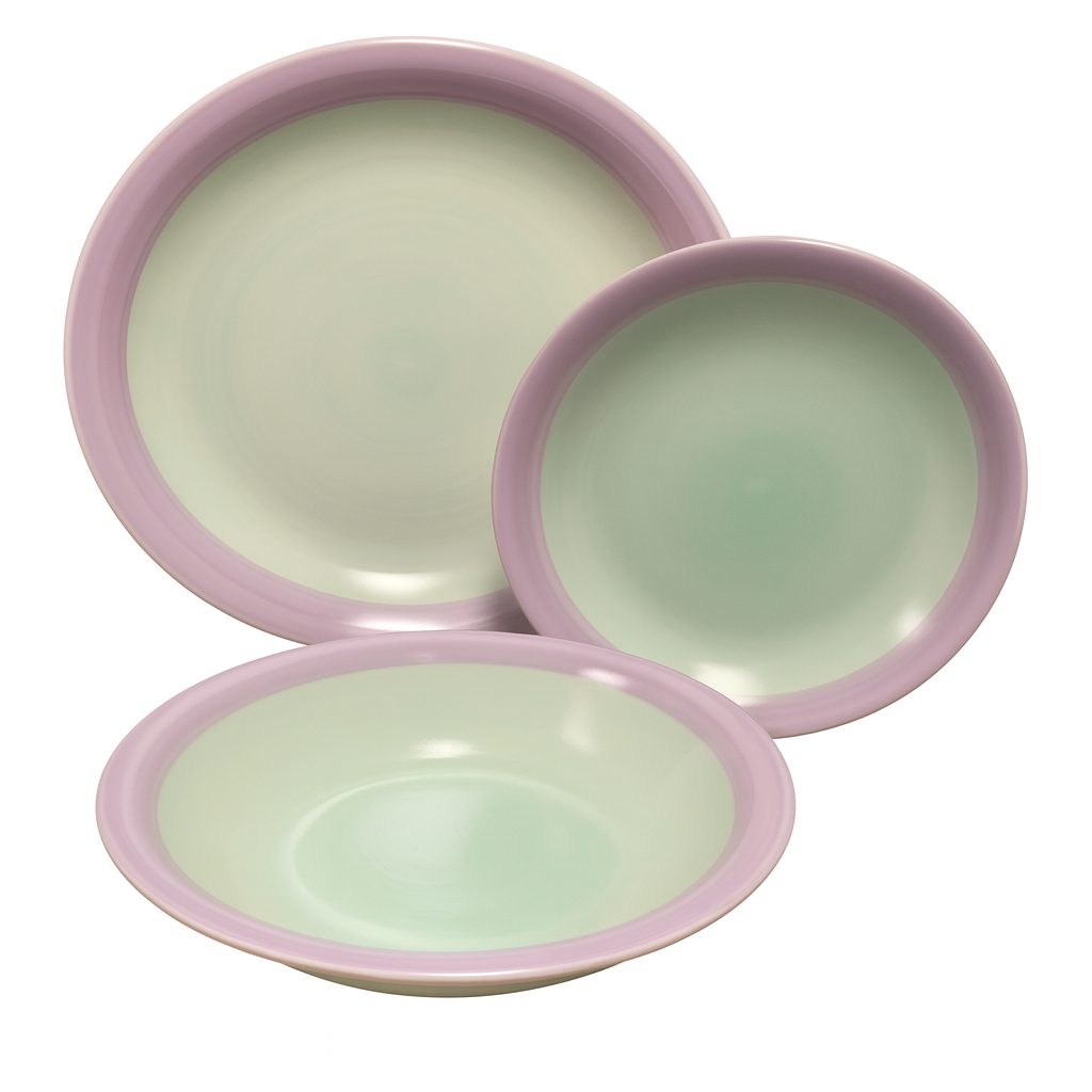 Juego de plato y cuenco de ceramica.