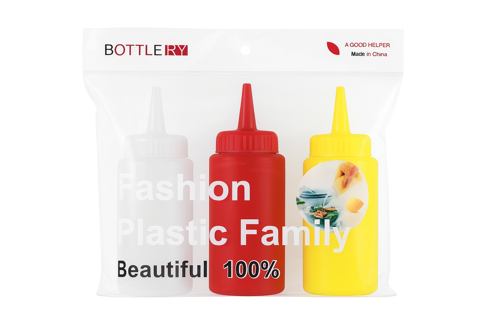 Dispensador de plástico para salsa