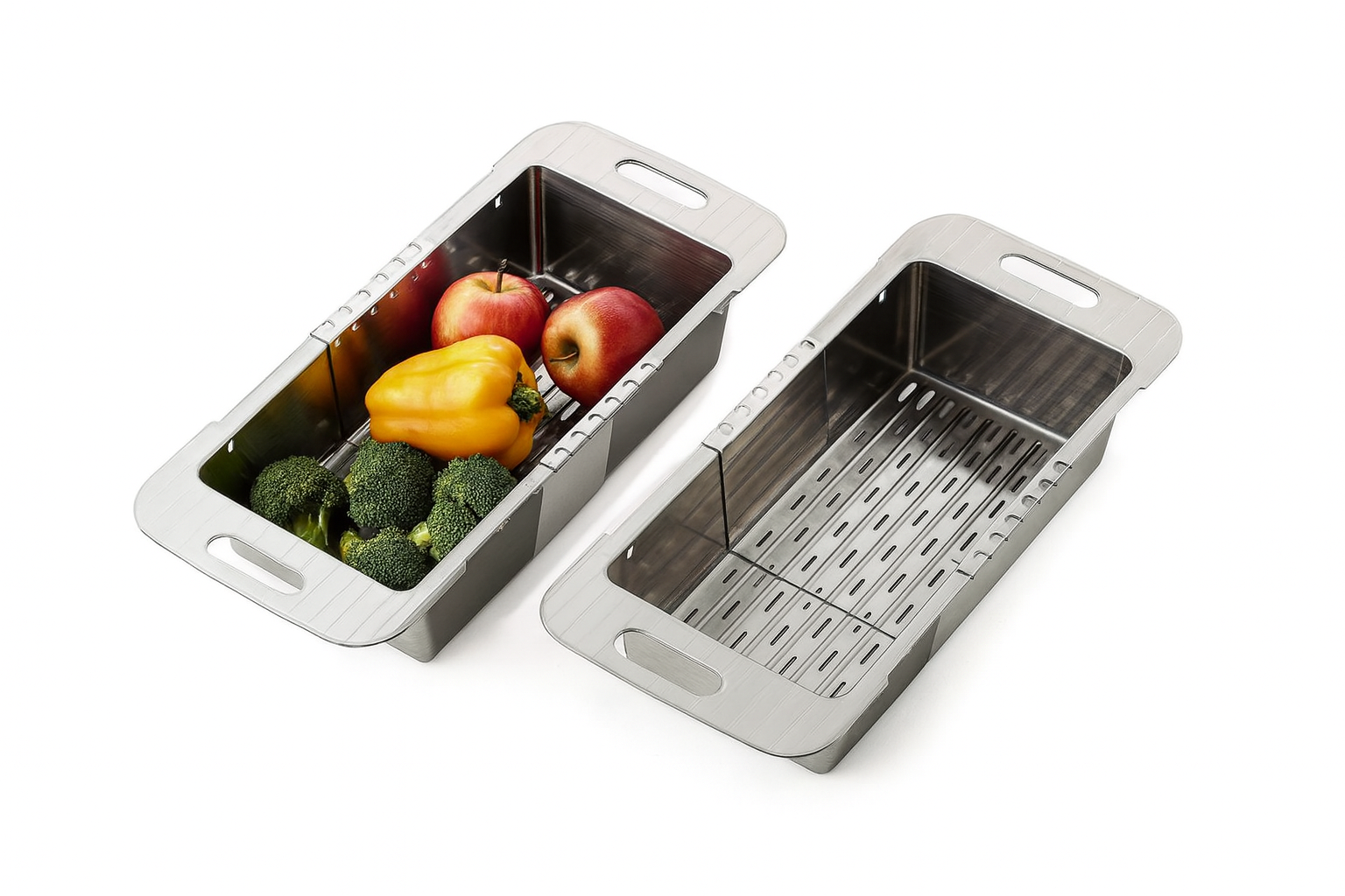 Cesta coladora extensible sobre fregadero