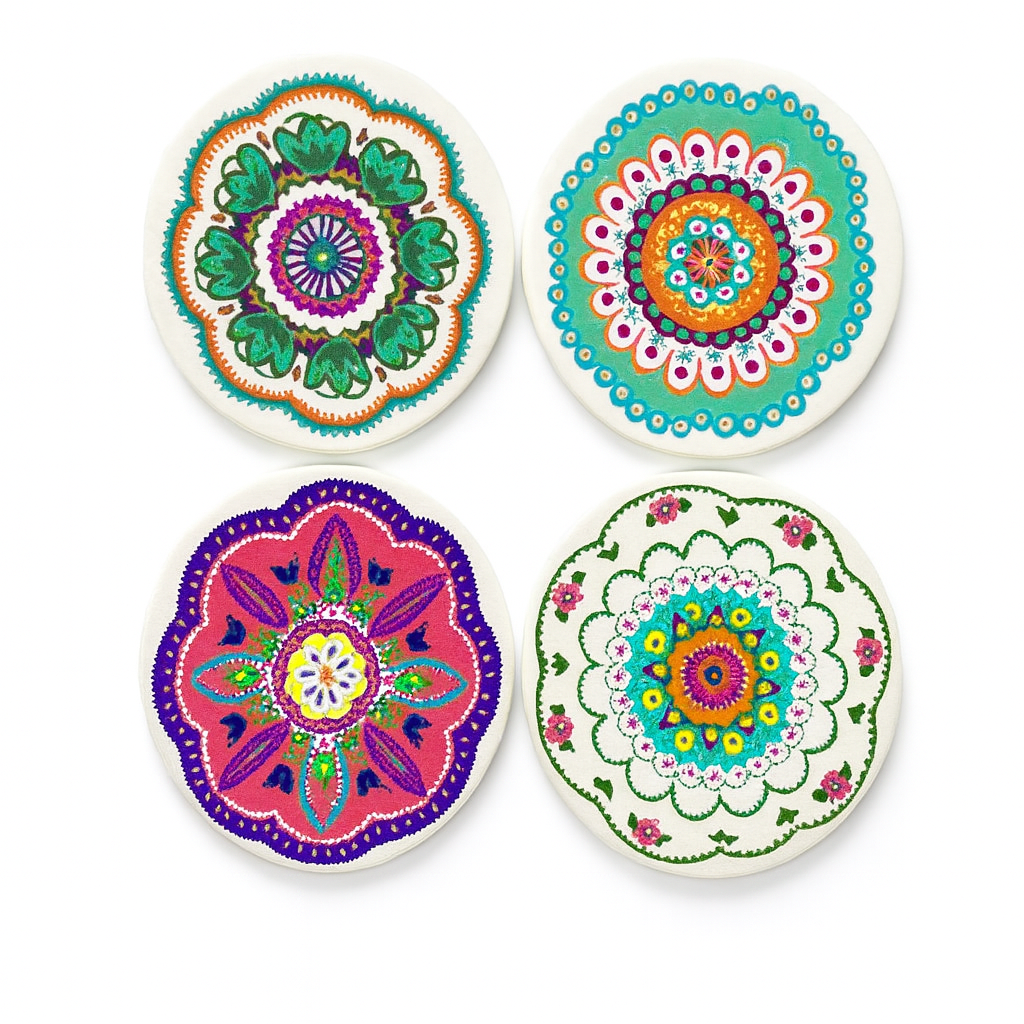 Juego de posavasos de porcelana | 12 piezas – 20 cm