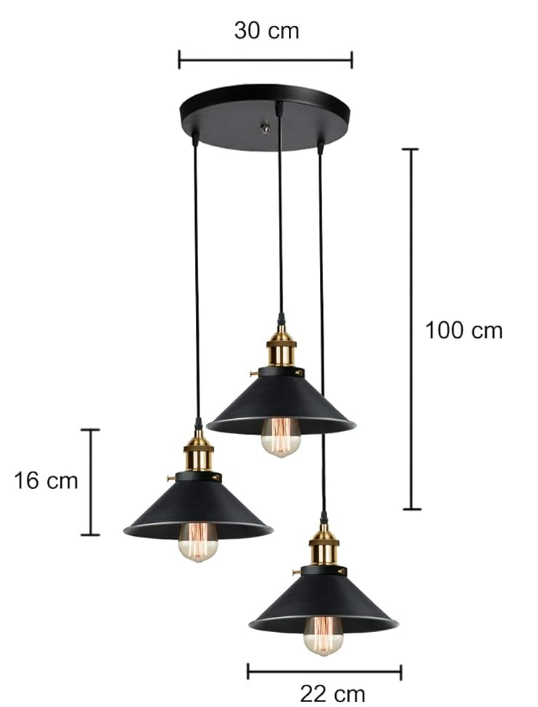 Lámpara LED Decorativa de Techo Colgante –(Negro + Blanco)