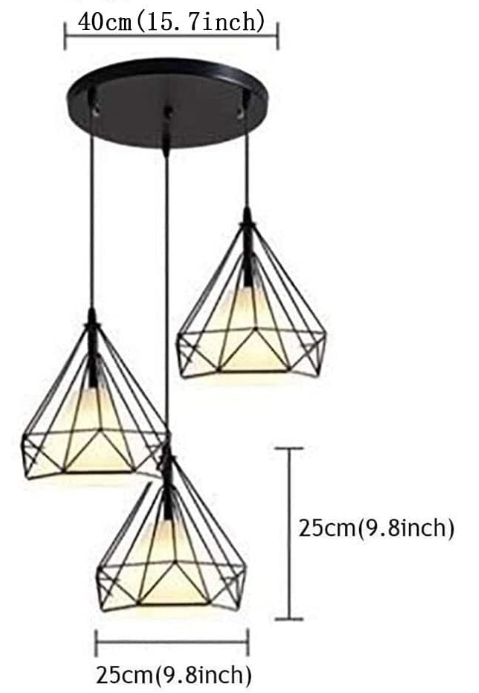 Lámpara LED Decorativa de Techo Colgante – (Negro + Blanco)