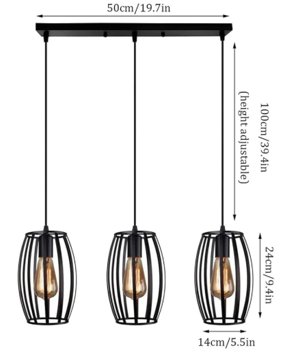 Lámpara colgante de 3 luces