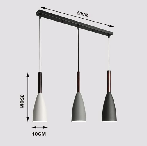 Lámpara colgante de 3 copas