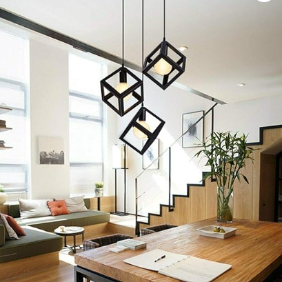 Lámpara colgante negra de 3 luces | Diseño moderno