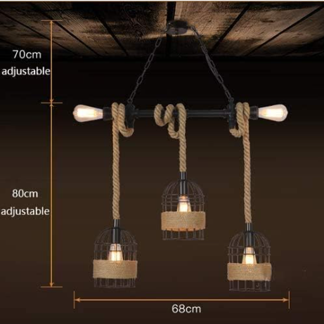 Lampara colgante de soga