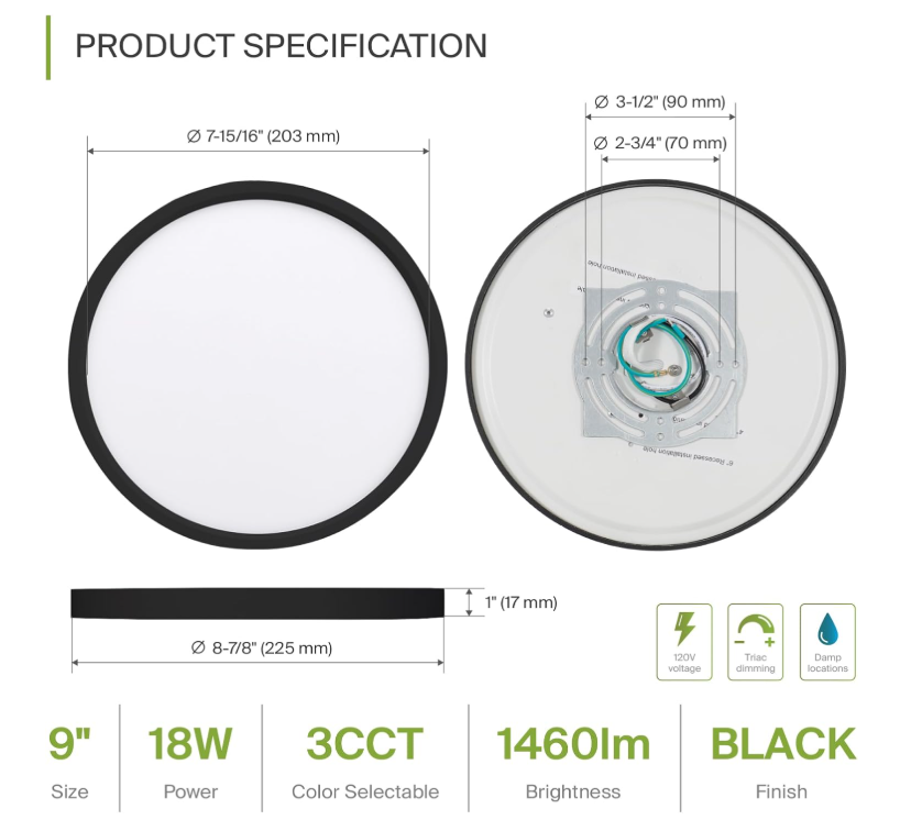 Lámpara LED de Techo Antimoho