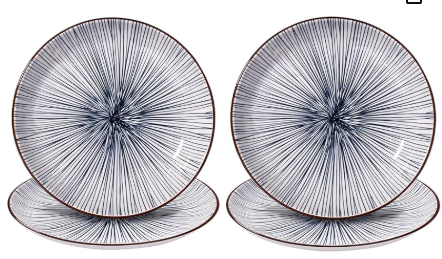 8" Platón con patrón negro