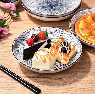 8" Platón con patrón negro