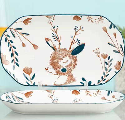 Plato rectangular de cerámica de 12"