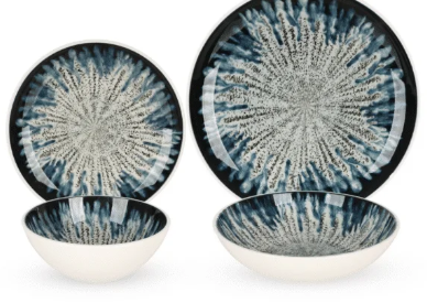 Juego de platos ceramica de 24 piezas.