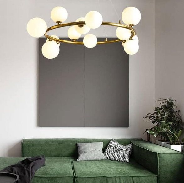 Lámpara colgante moderna con pantalla de vidrio – diseño cálido y elegante