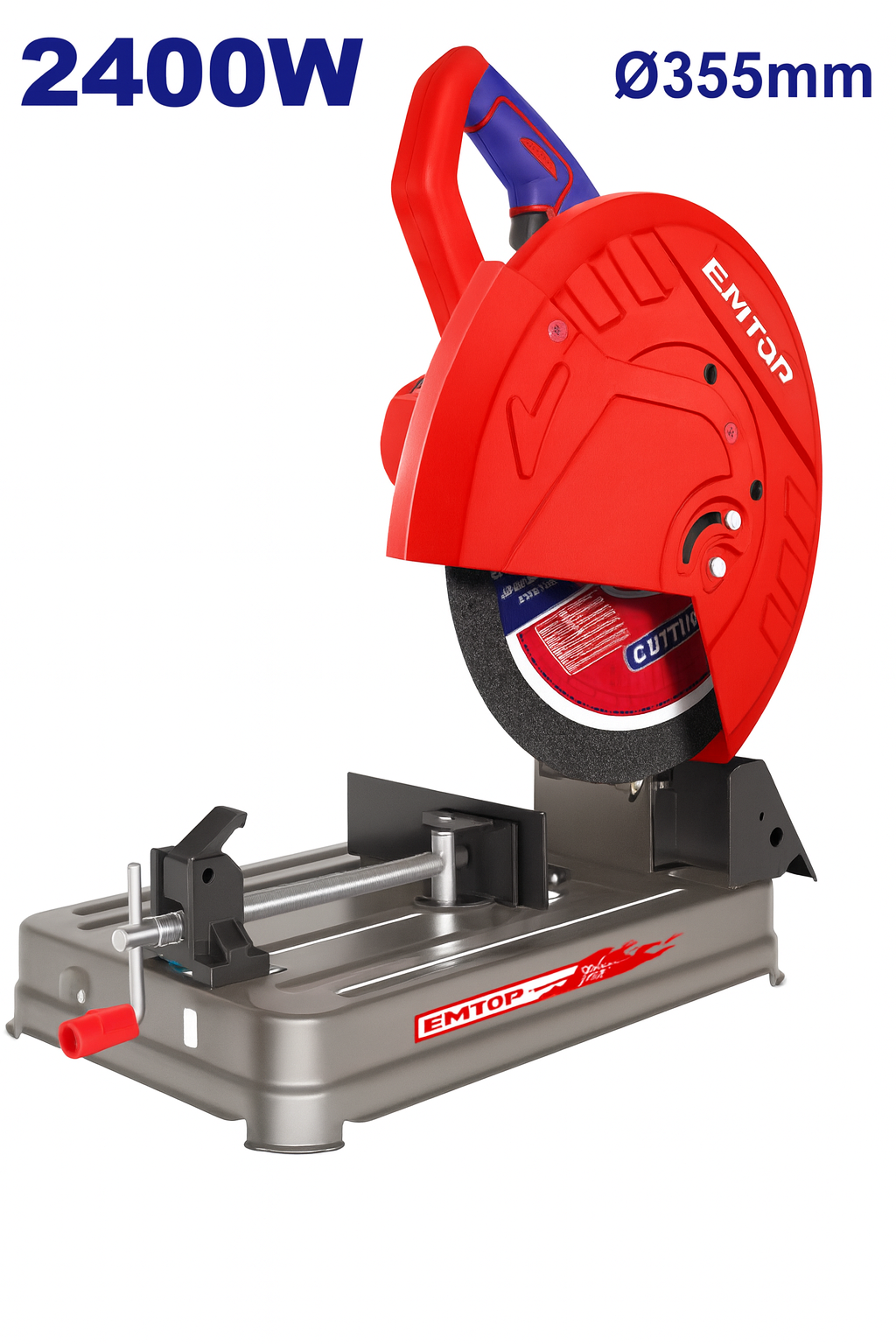 Cortadora de metal eléctrica de 2400W con disco de 14" (355 mm) y capacidad de corte de hasta 4"