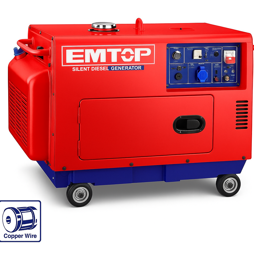 Generador diésel silencioso de 5,5 kW con motor de 9 HP y arranque eléctrico