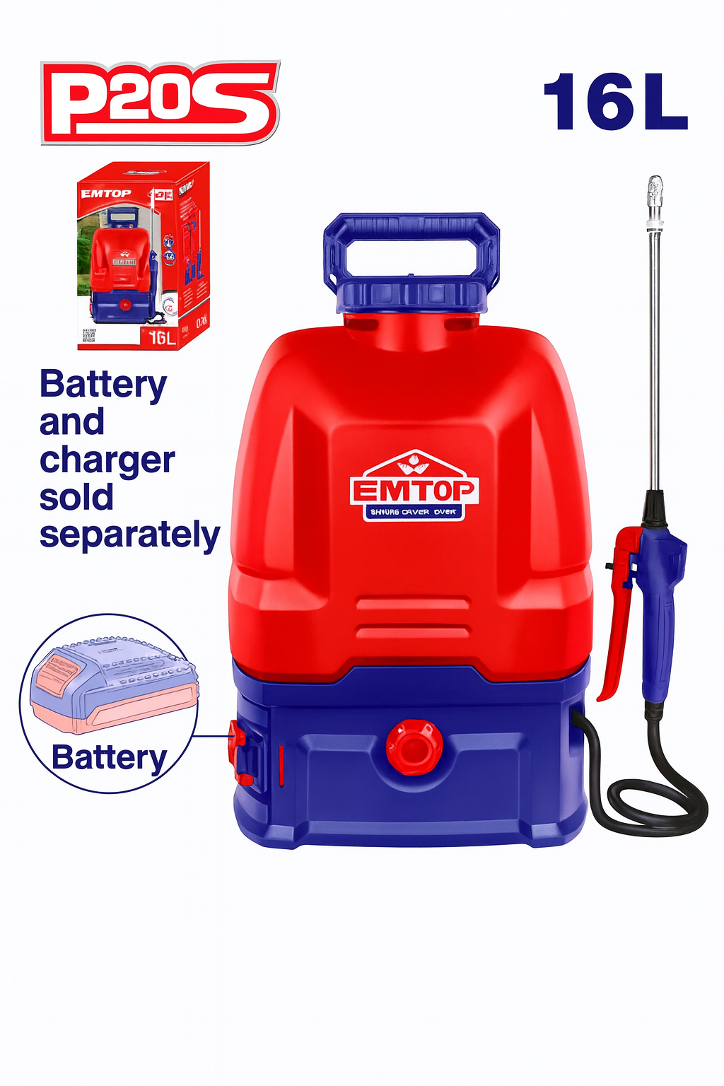 Fumigadora Inalámbrica de Mochila 16L – ESPLI2016 (20V, 5 BAR, 2 Velocidades, Alcance +5 m)